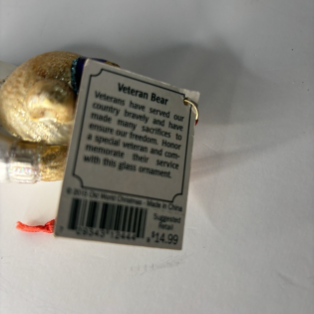 Lot Of 3 Old World Vetrans Bear Ornaments Christmas Blown Glass Salute Tradition - Picture 7 of 7